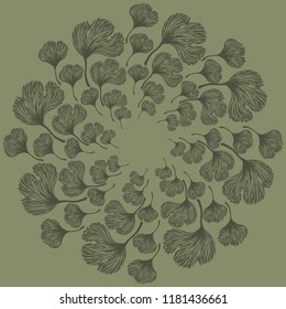 Green ginkgo leaves pattern