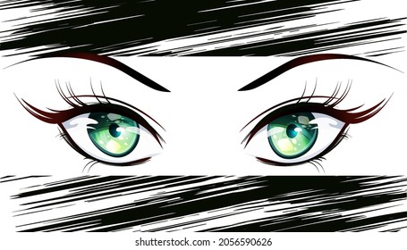 Girl eyes in manga style. 4487844 Vector Art at Vecteezy