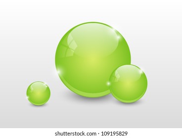 Green glass balls background