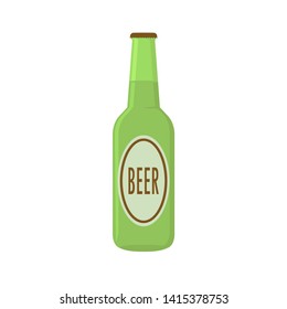 Green Glass Beer Bottle Flet Style Stock Vector (Royalty Free ...