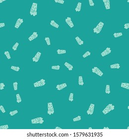 Green Glass of beer icon isolated seamless pattern on green background.  Vector Illustration