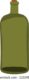 Green glass bottle