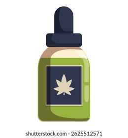 Frasco de vidrio verde con aceite de cbd, con tapón gotero, para uso medicinal