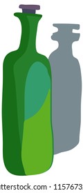 Green glass bottle with shade vector graphic