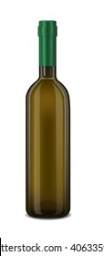 Green glass bottle template. Product Packing
