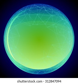 Green glass button - vector illutration 
