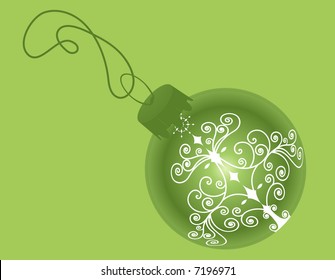 green glass christmas ball vector