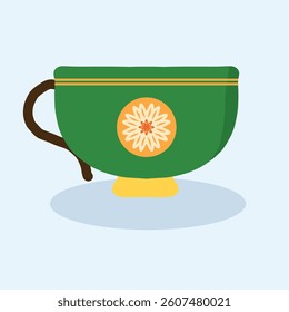a green glass for coffe doodle