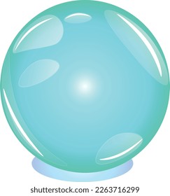 green glass sphere with shadow
