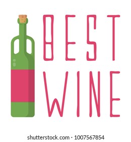 Green glass wine bottle with handles and stopper with lettering