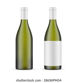 Green Glass Wine Bottle Label Blank Stock Vector (Royalty Free ...