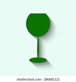 Green Glass Of Wine Icon 