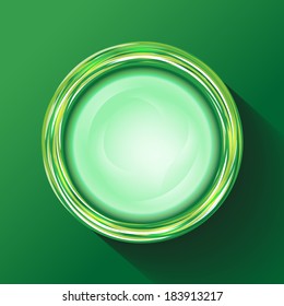 Green glasses button. Stylish icon. Vector design element for website. Vector illustration