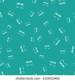 Green Glasses icon isolated seamless pattern on green background. Eyeglass frame symbol.  Vector Illustration