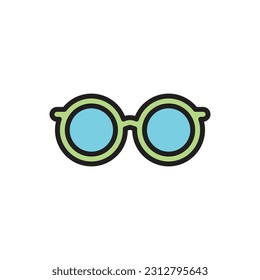 Ilustración vectorial de iconos de gafas verdes