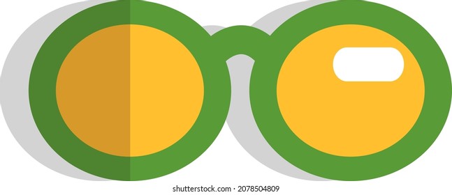 Green glasses, illustration, vector, on a white background.