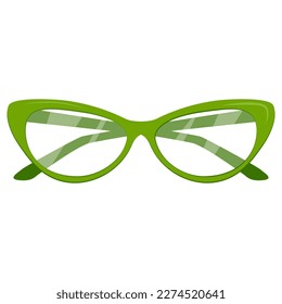 Green glasses isolated on a white background. Vector illustration.