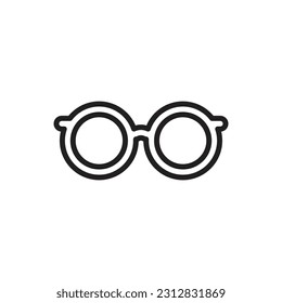 Green Glasses Outline Icon Vector Illustration