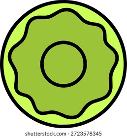 Grüne glasierte Donut Symbol Einfach