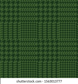 Green glen check pattern. Stylish hounds tooth checkered design.