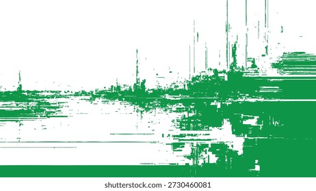 Superposición de efecto de pantalla digital distorsionada con fallos verdes