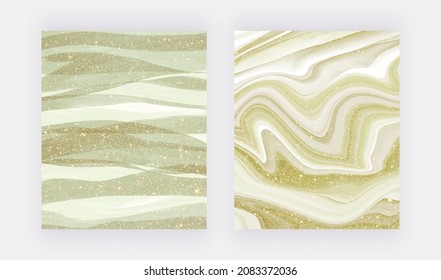 Green with glitter confetti watercolor texture

