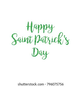 green glitter happy saint patricks day calligraphy vector graphic