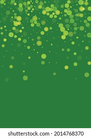 Green glitter on a green background. Explosion of confetti. Vector festive background. Summer, spring print. Abstract element of design for new year, christmass, birthday, wedding card, banner, poster
