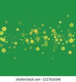 Green glitter on a green background. Explosion of confetti. Vector festive background. Summer, spring print. Abstract element of design for new year, christmass, birthday, wedding card, banner, poster