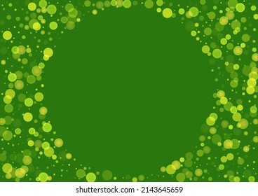 Green glitter on a green background. Explosion of confetti. Vector festive background. Summer, spring print. Abstract element of design for new year, christmass, birthday, wedding card, banner, poster
