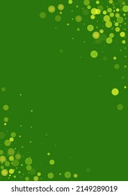 Green glitter on a green background. Explosion of confetti. Vector festive background. Summer, spring print. Abstract element of design for new year, christmass, birthday, wedding card, banner, poster