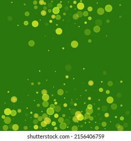 Green glitter on a green background. Explosion of confetti. Vector festive background. Summer, spring print. Abstract element of design for new year, christmass, birthday, wedding card, banner, poster