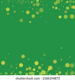 Green glitter on a green background. Explosion of confetti. Vector festive background. Summer, spring print. Abstract element of design for new year, christmass, birthday, wedding card, banner, poster