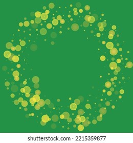 Green glitter on a green background. Explosion of confetti. Vector festive background. Summer, spring print. Abstract element of design for new year, christmass, birthday, wedding card, banner, poster