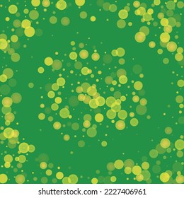 Green glitter on a green background. Explosion of confetti. Vector festive background. Summer, spring print. Abstract element of design for new year, christmass, birthday, wedding card, banner, poster