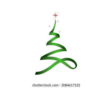 Green glitter particles Christmas tree with star isolated  on png or transparent  background. Graphic resources for New Year, Birthdays and luxury card. Vector illustration 
