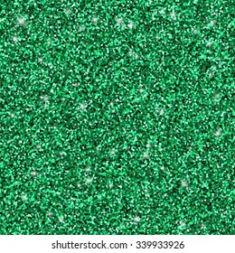 Green Glitter Seamless Pattern, Vector Texture