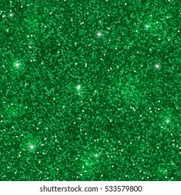 Green glitter seamless texture. Vector