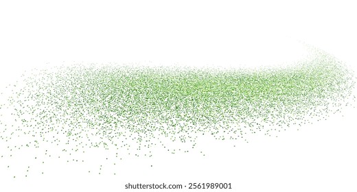 Green glitter splash, shiny stardust explosion, shimmering splash effect, festive particles. Vector illustration.