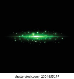Green Glittering Sparkling Particles Vector Element