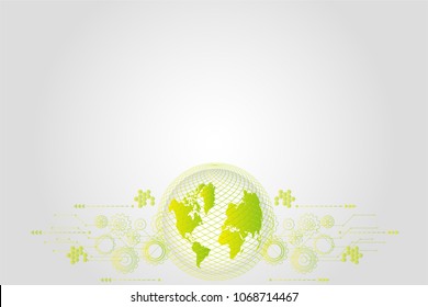 Green global Abstract future technology concept background.