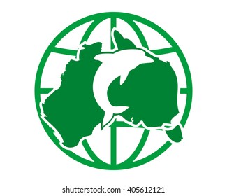 green globe australia dolphin fish nautical marine life image animal