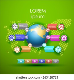 green globe banner