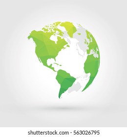 Green Globe Earth Planet America