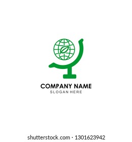 green globe icon vector