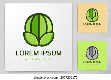 Green Globe and leaf Logo Designs Inspiration Isolated on White Background