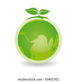 green globe with leaves africa europa