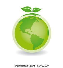 green globe with leaves america