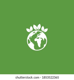 logotipo verde del globo con hojas