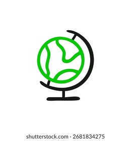 Green globe on a stand